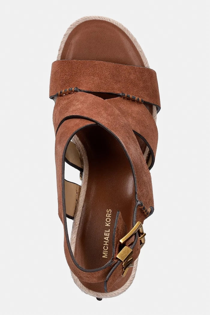 Велурени сандали MICHAEL Michael Kors Raven Wedge Sandal