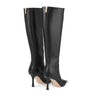Jimmy Choo Black Agathe 85 Leather Knee-High Boots