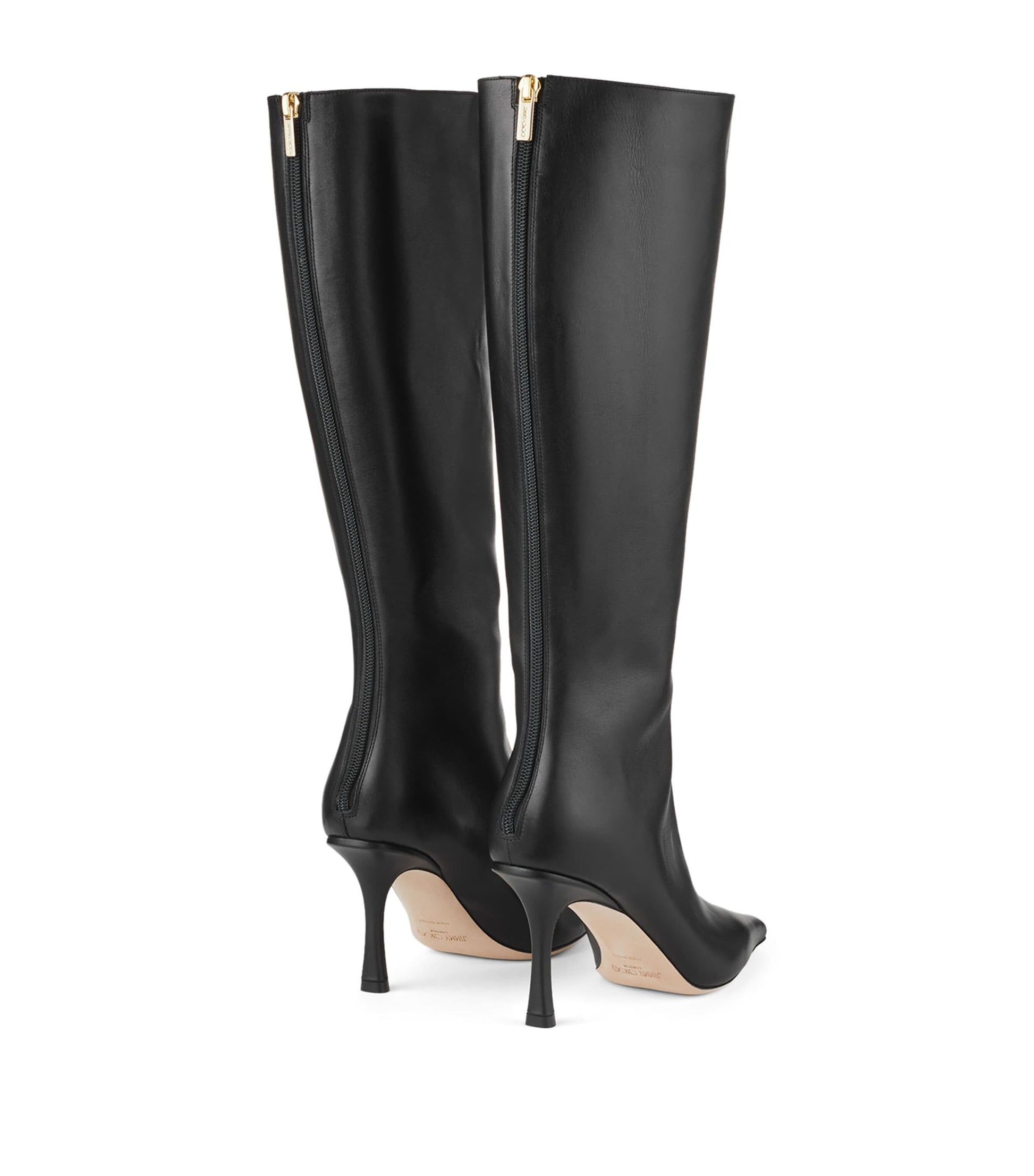 Jimmy Choo Black Agathe 85 Leather Knee-High Boots