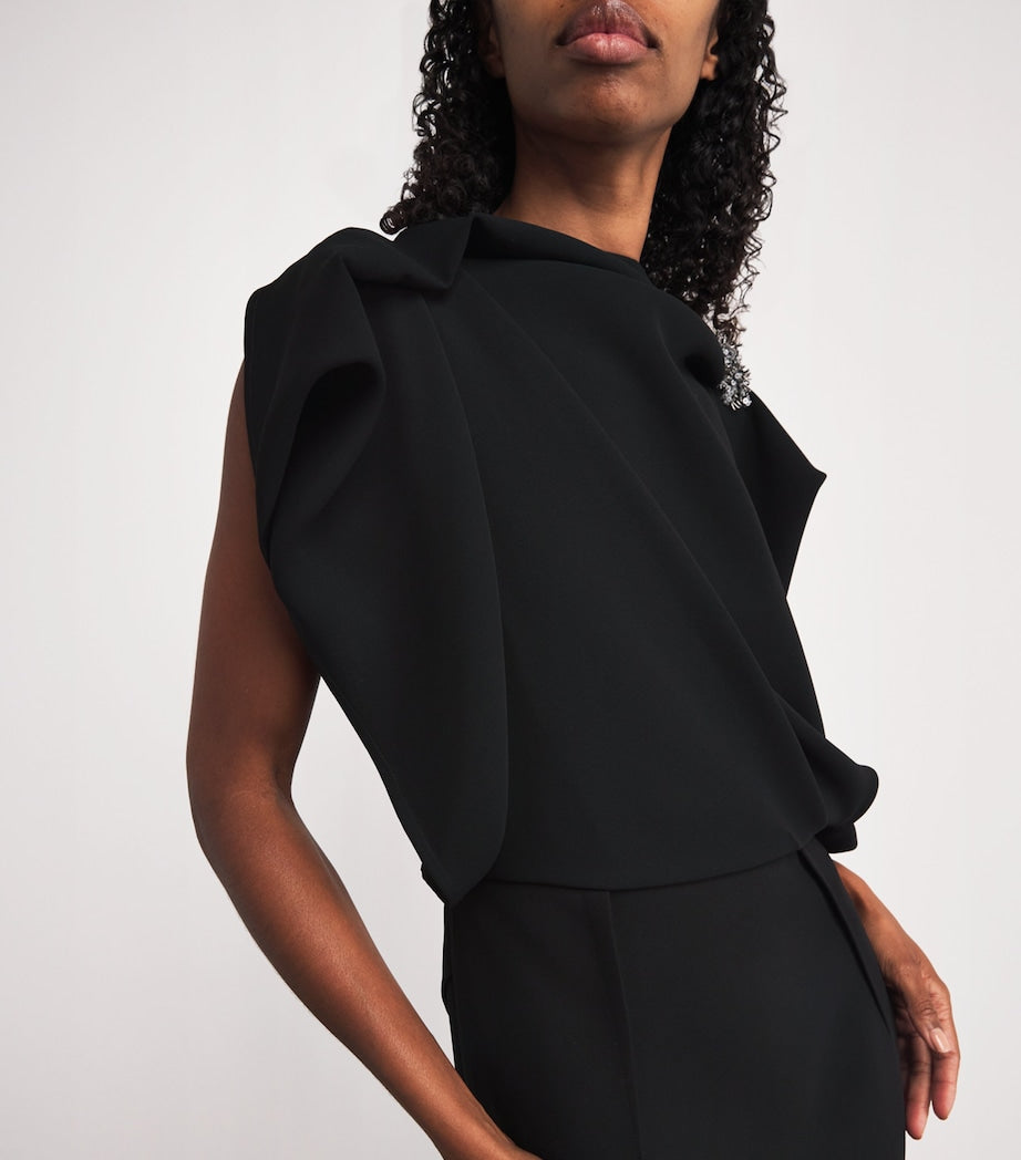 Crystal-Embellished Protocal Midi Dress