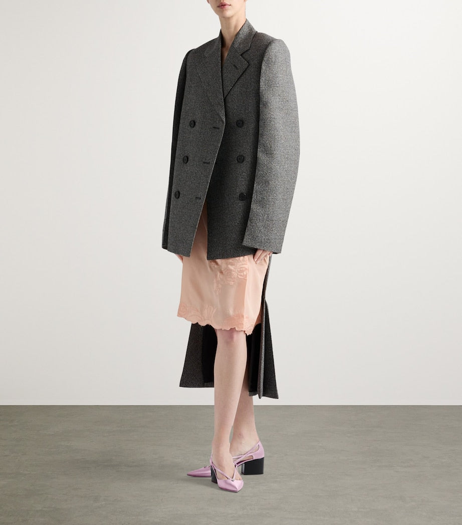 Orange Habotai Silk Midi Skirt