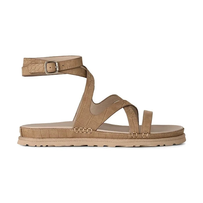 Кожени сандали UGG W Goldengaze Embossed Ankle Wrap