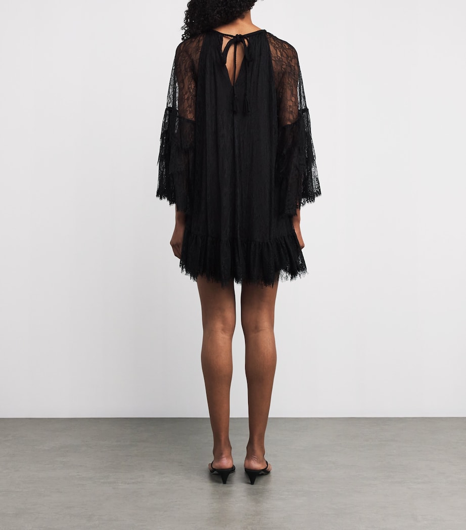 Alice+Olivia Black Lace Delia Mini Dress