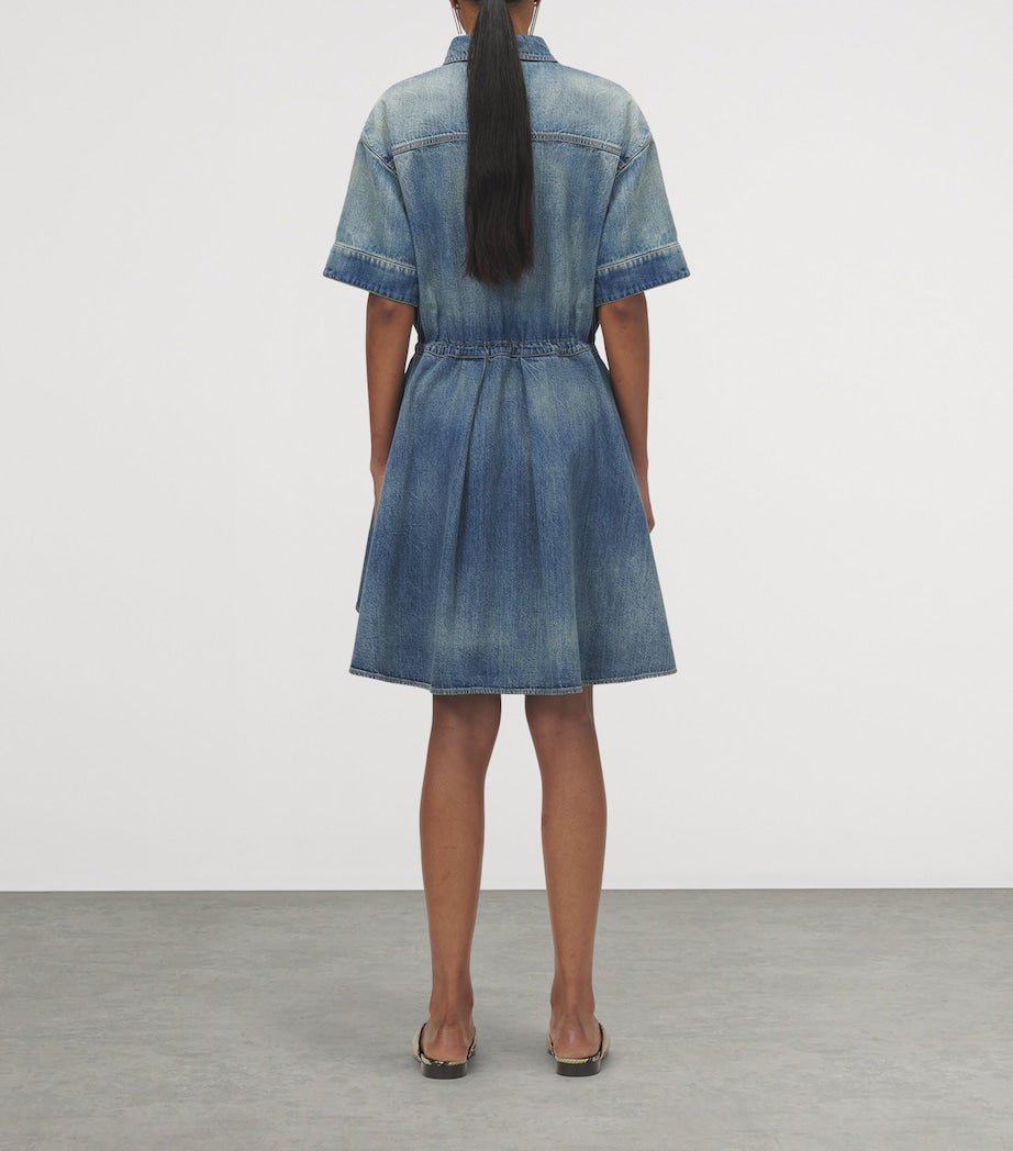 McQueen Blue Denim Mini Shirt Dress