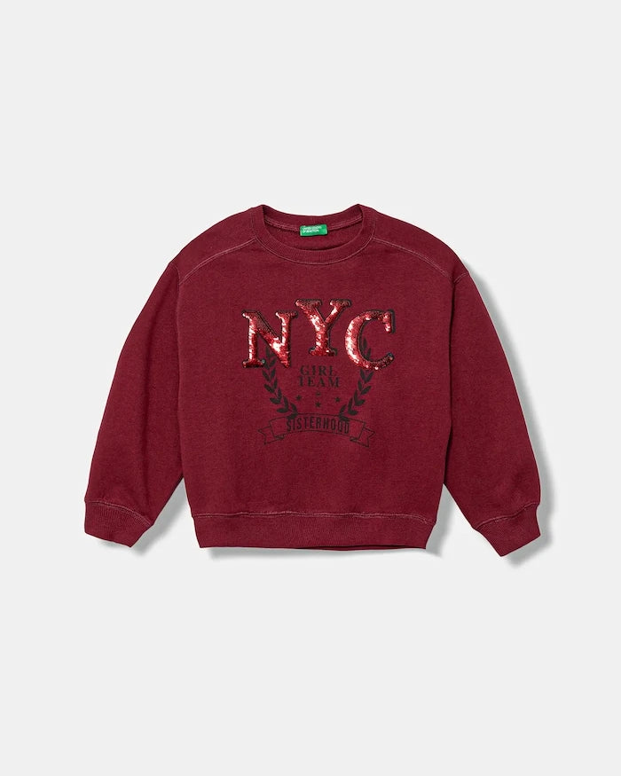 United Colors of Benetton Çocuk Pamuklu Sweatshirt
