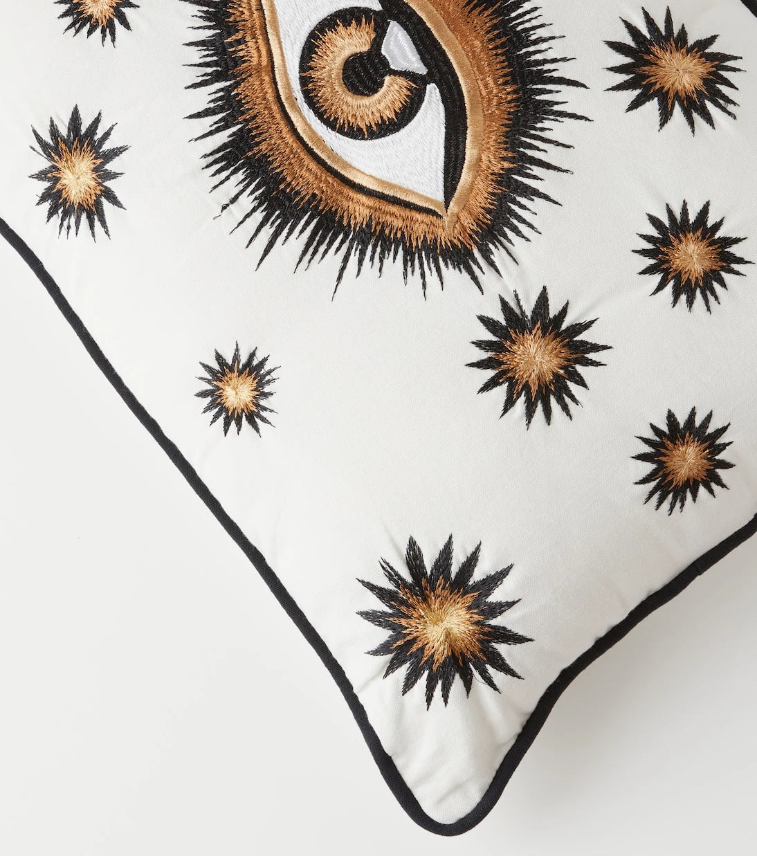 Les-Ottomans - Eye embroidered cotton cushion