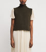Green Cashmere Rollneck Sweater Vest