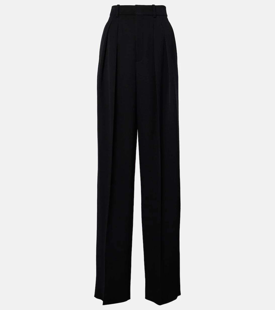 Saint Laurent - High-rise wool Grain De Poudre tuxedo pants