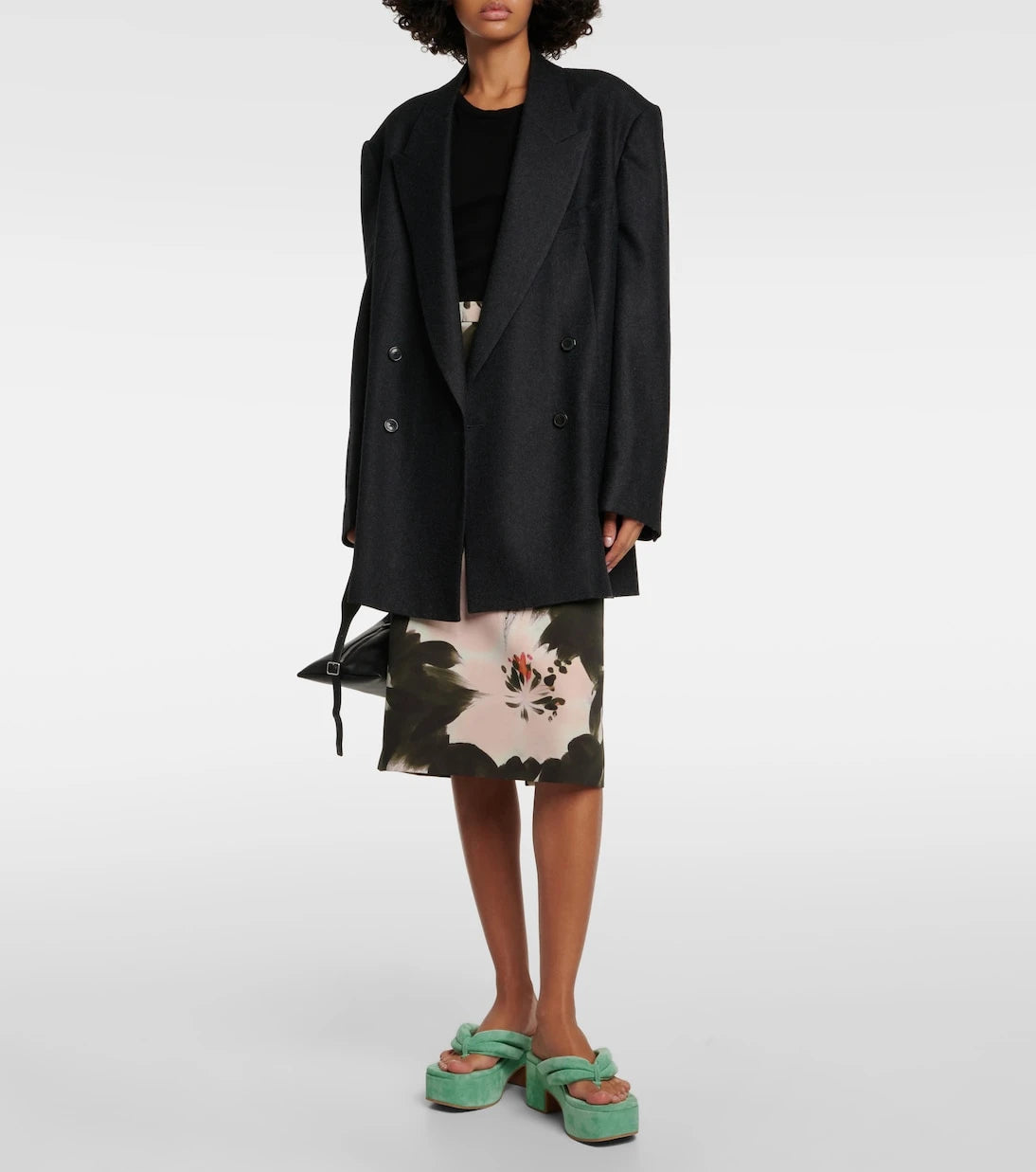 Dries Van Noten - Suede platform thong sandals