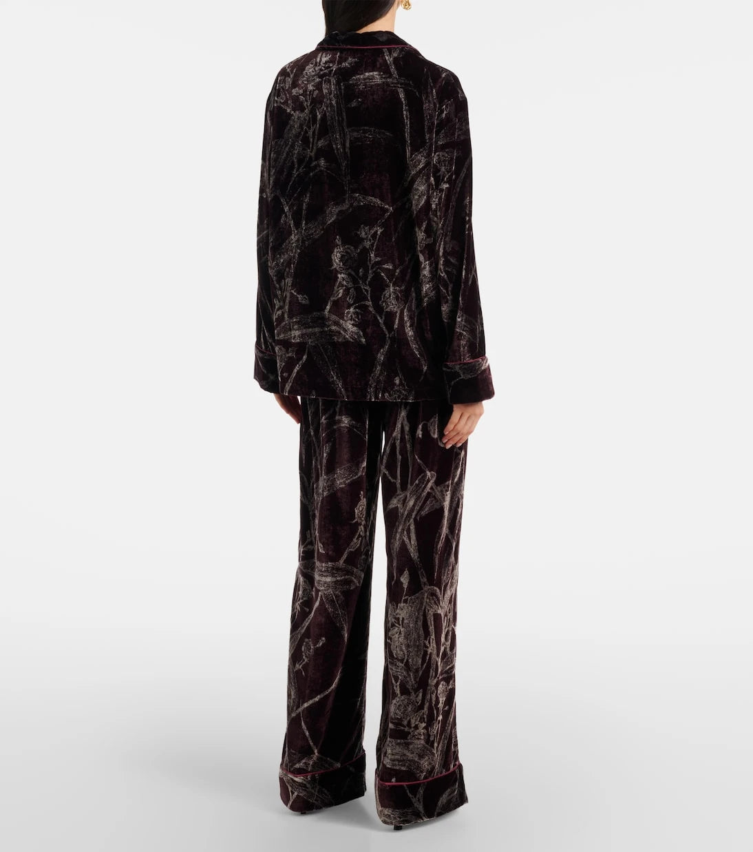La DoubleJ - Floral satin pajama shirt