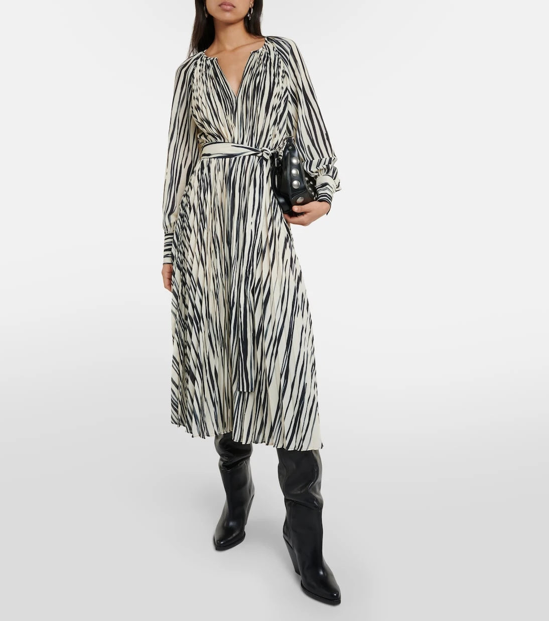 Proenza Schouler - Carol striped chiffon midi dress