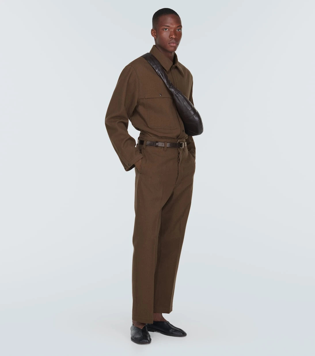 Lemaire - Maxi cotton and wool chinos