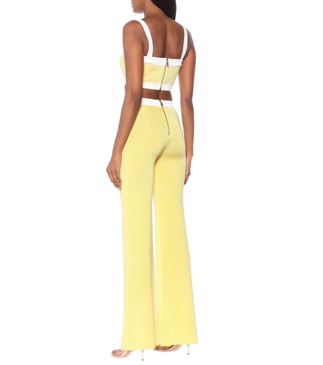 Balmain - High-rise knit flared pants
