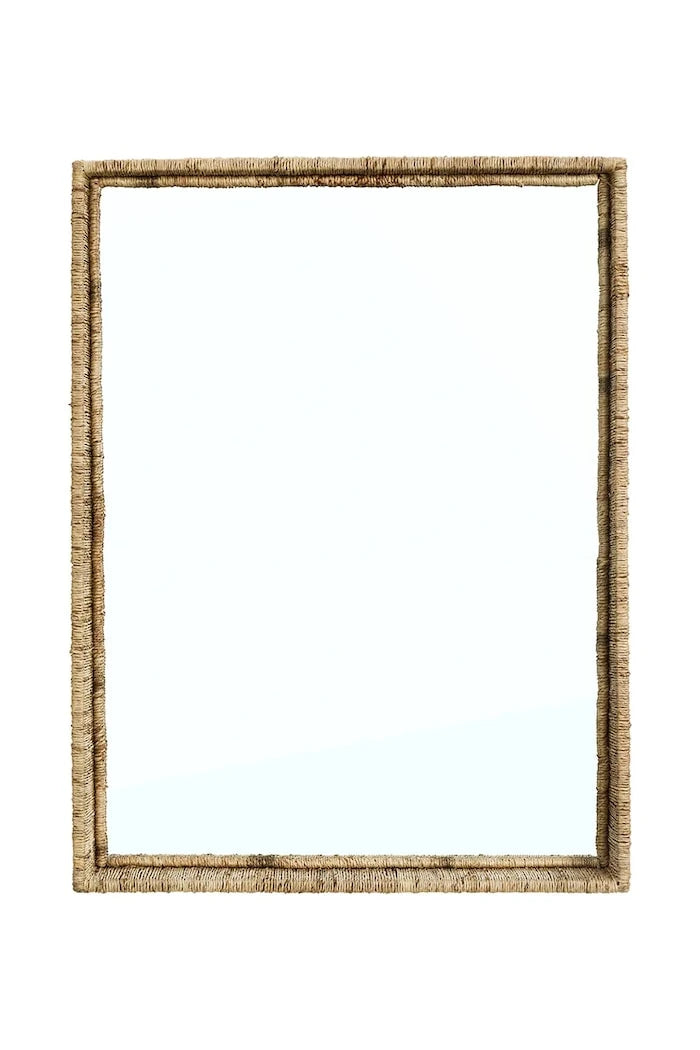 Madam Stoltz duvar aynası, jüt, 45 x 60 x 8 cm