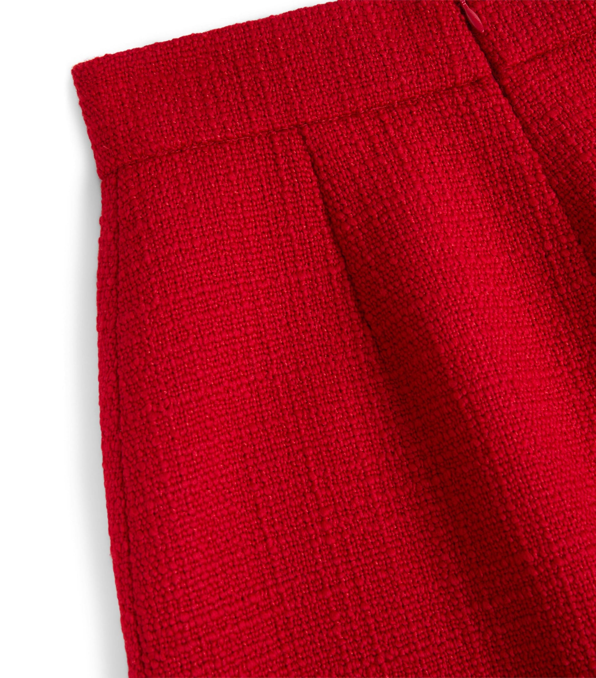 Valentino Red Wool-Blend Tweed Skirt