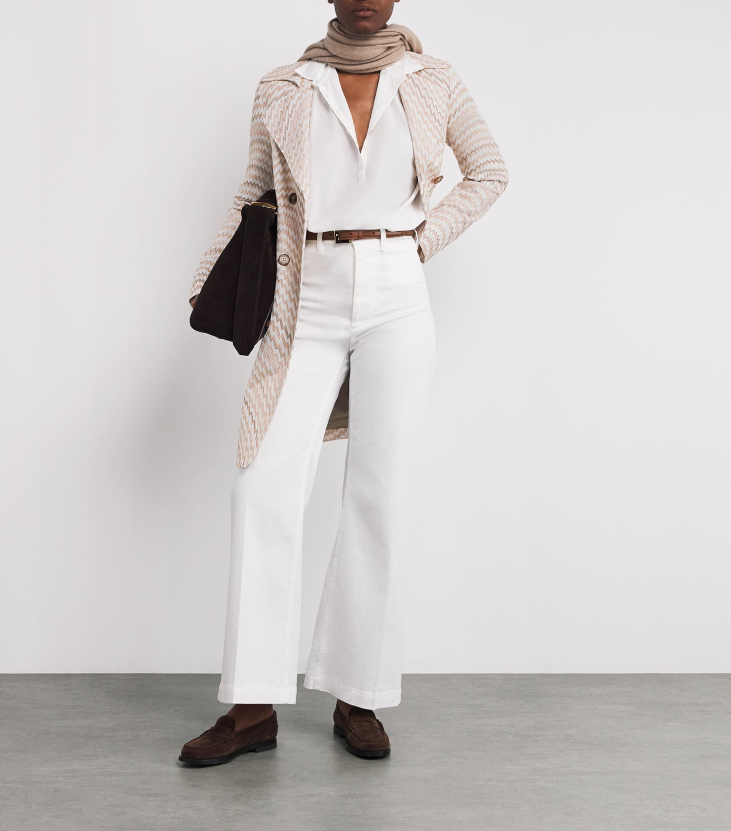 Missoni White Zigzag Trench Coat