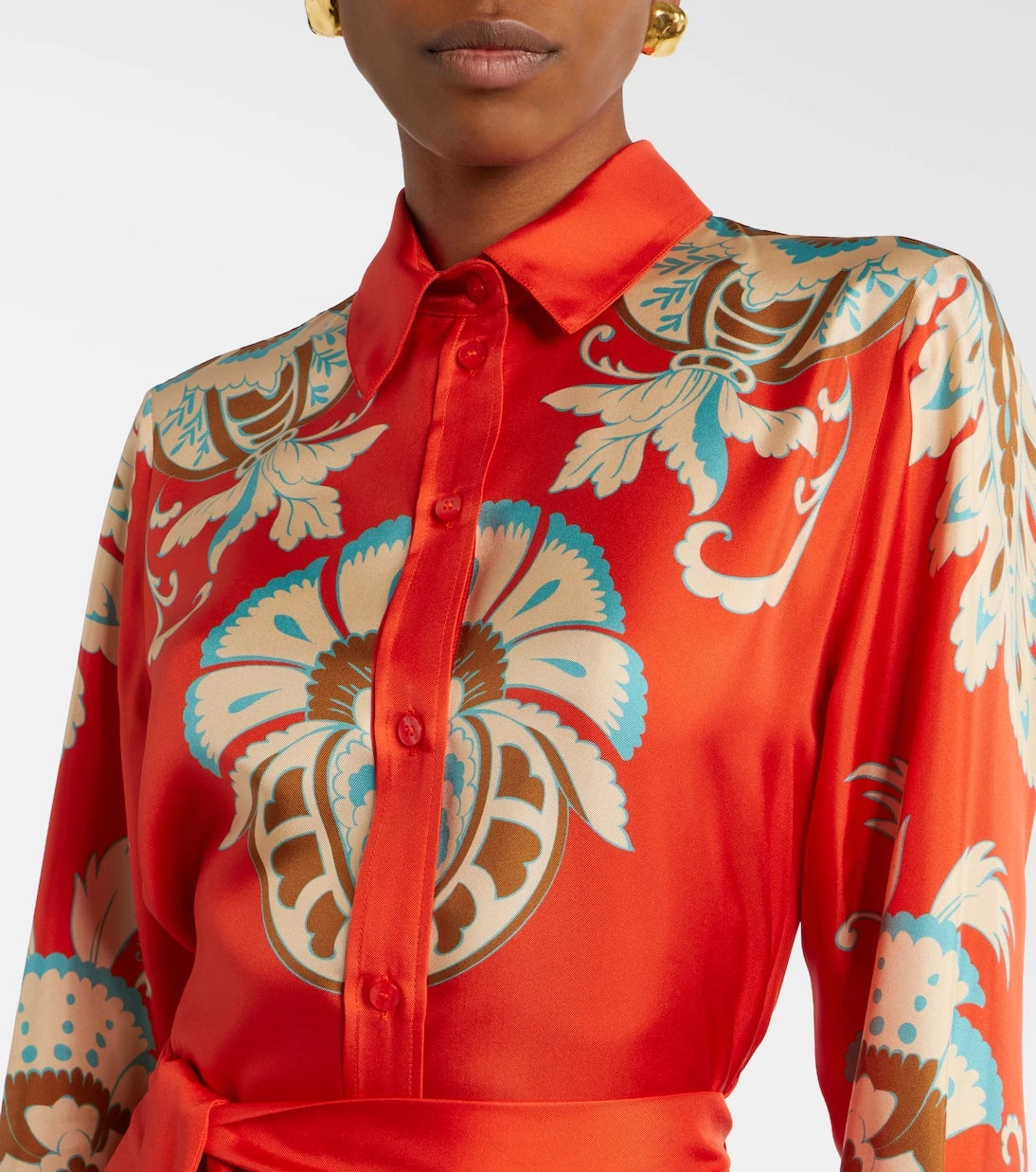Etro - Printed silk shirt dress