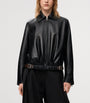 LOEWE Black Leather Buckled Shirt Jacket