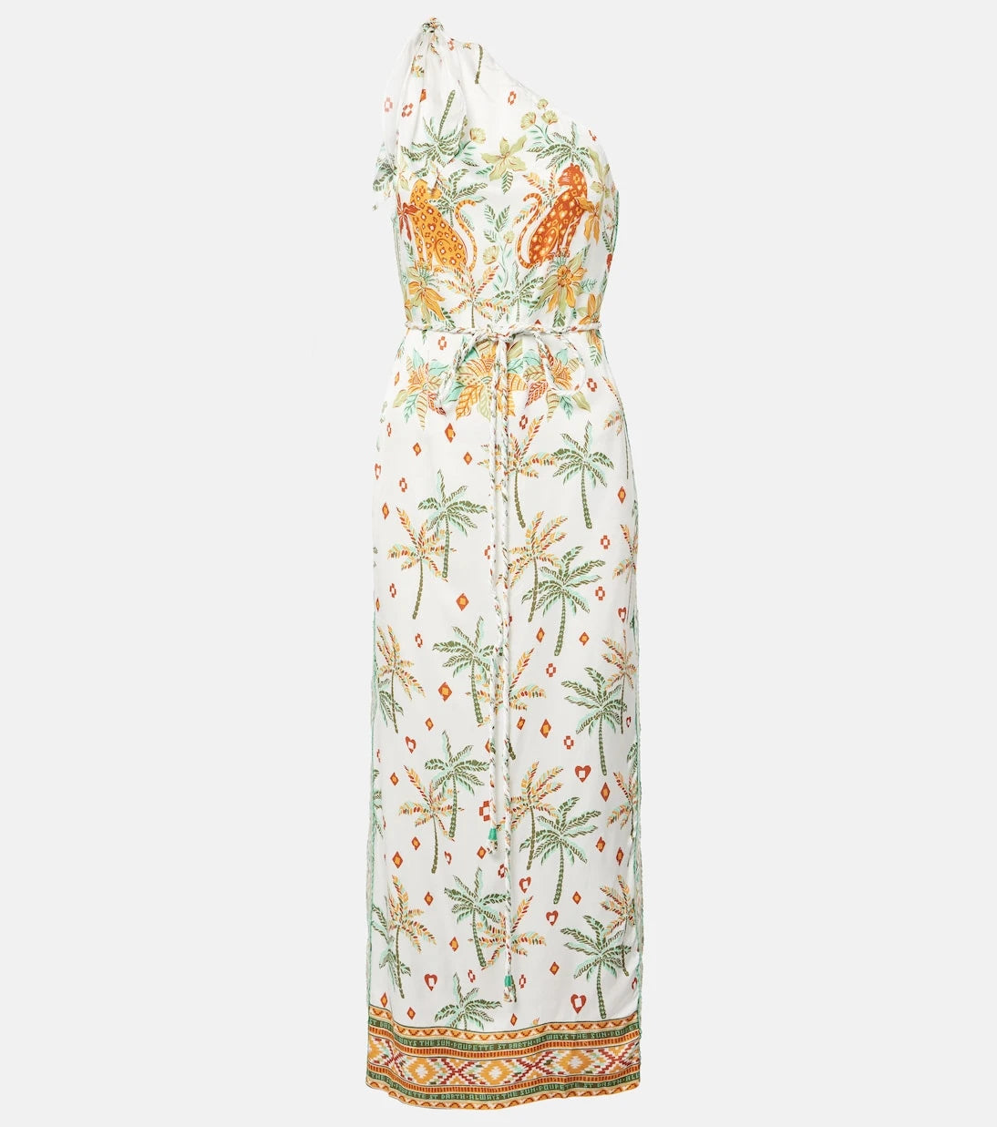 Poupette St Barth - Isabelle printed one-shoulder kaftan