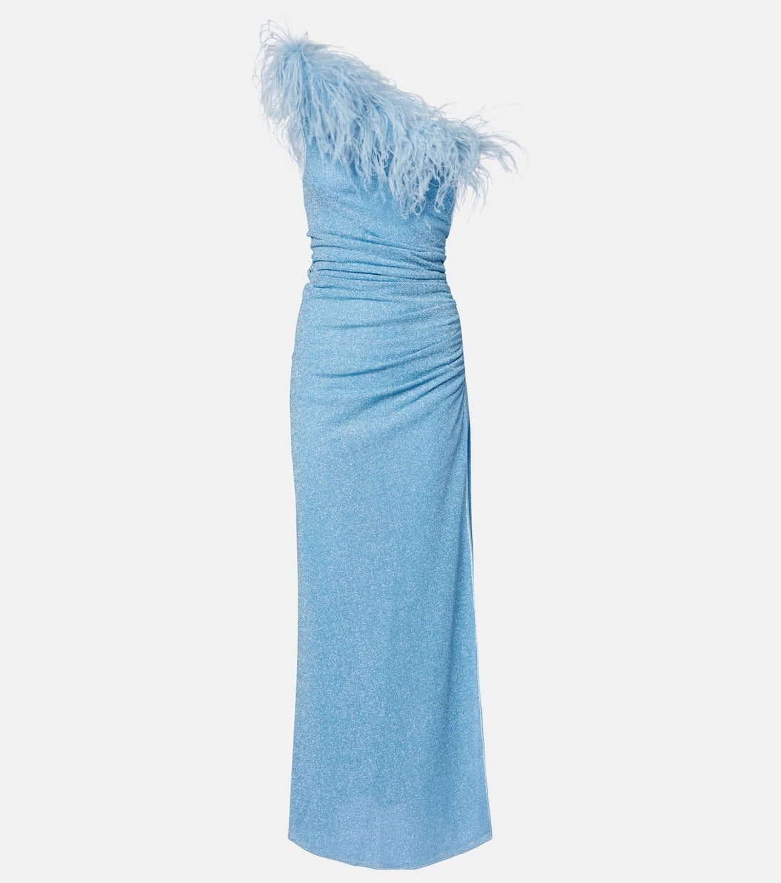 Oséree - Lumière Plumage one-shoulder maxi dress