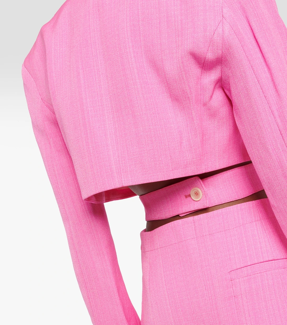 Jacquemus - فستان كتان قصير "لا روب باري" بقصات مفتوحة