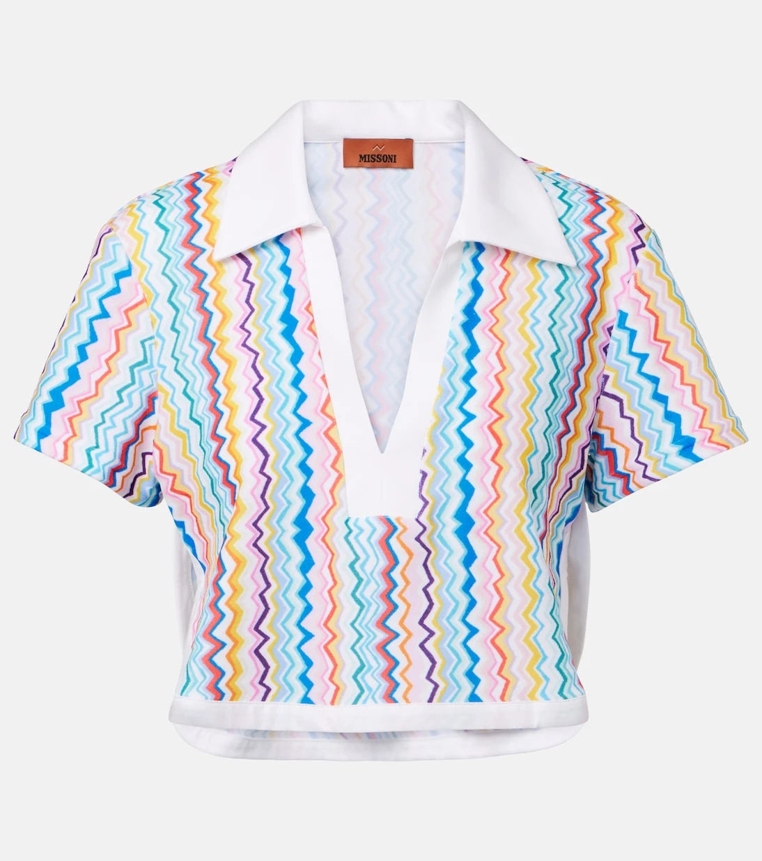 Missoni - Zigzag printed terry jersey crop top