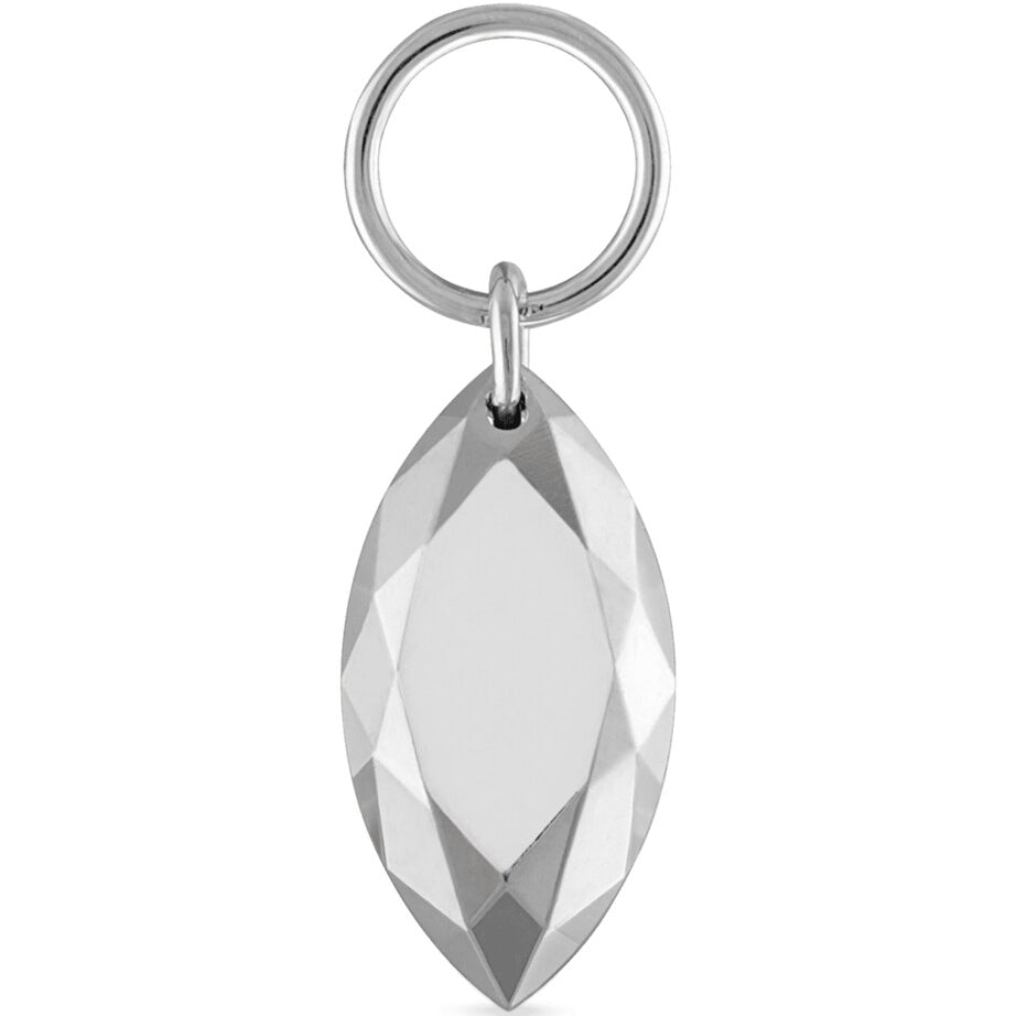 Faceted Gold Marquise Charm (7.5mm)