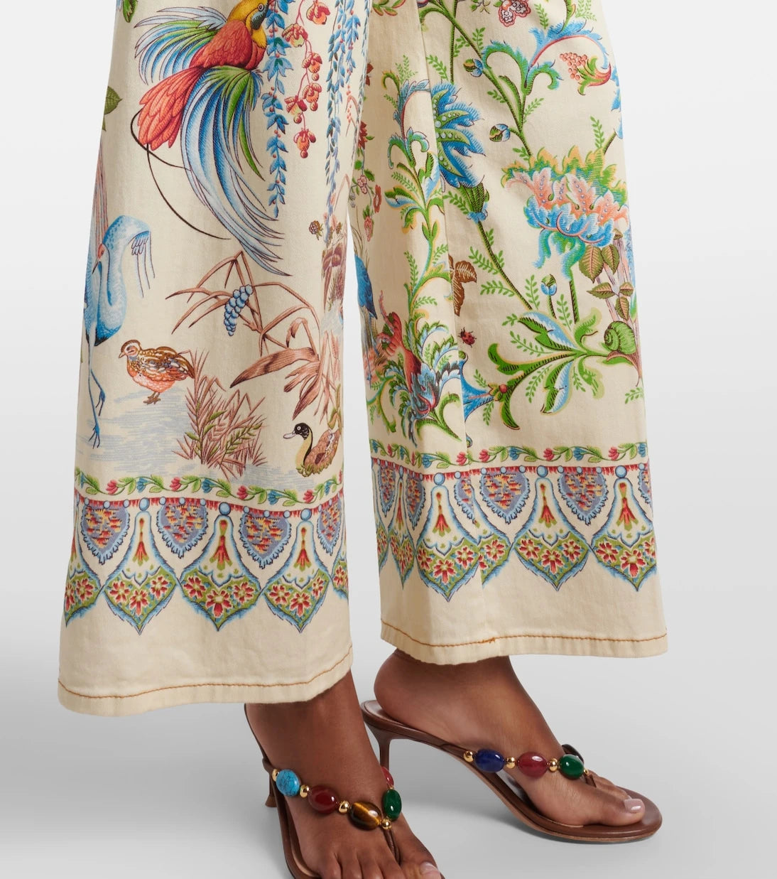 Etro - جينز مطبوع بحزام واسع الساق