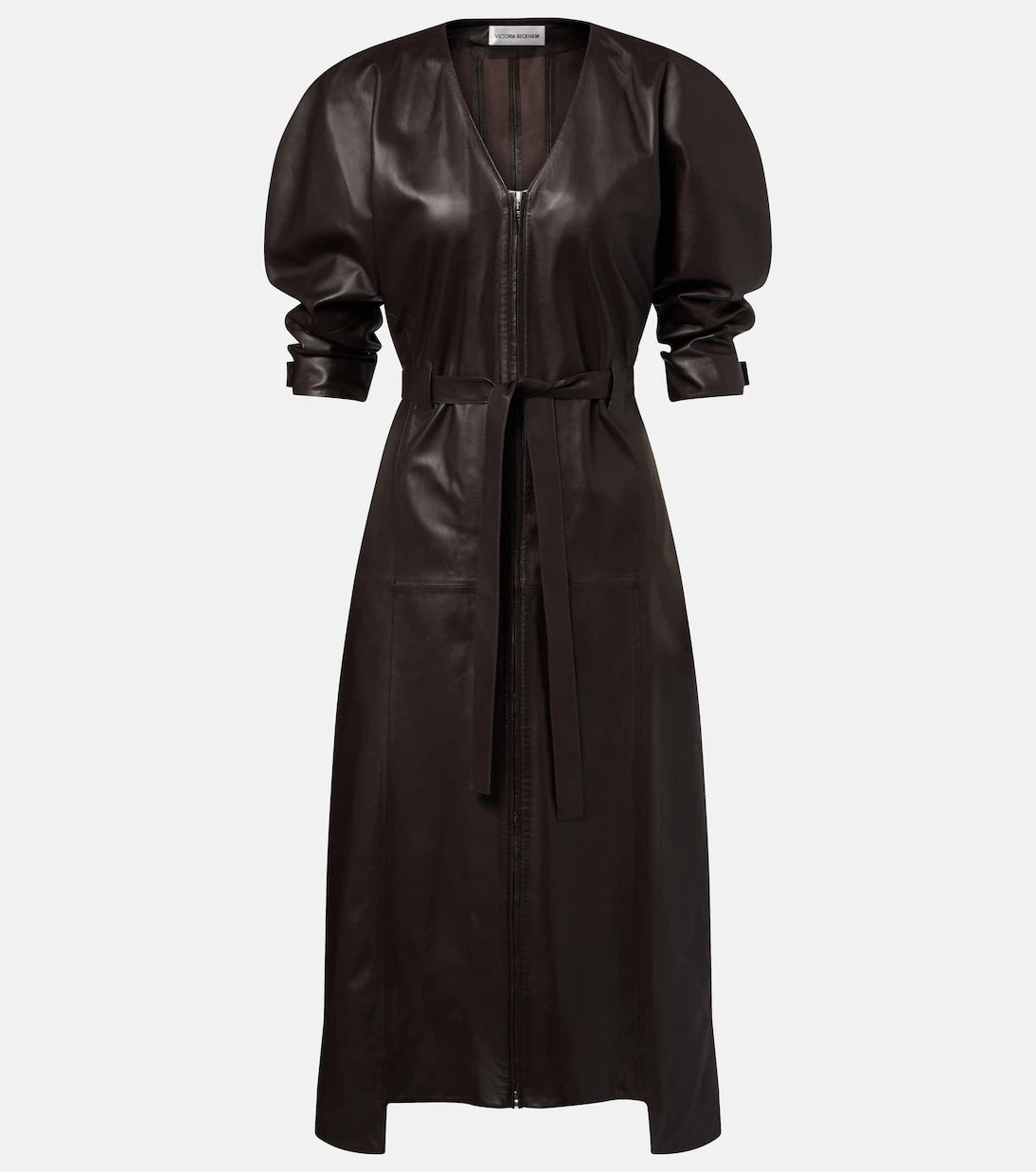 Victoria Beckham - Leather midi dress