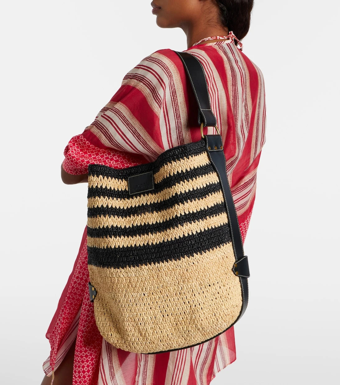 Isabel Marant - Bayia striped raffia shoulder bag