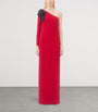 Valentino Red Silk One-Shoulder Gown