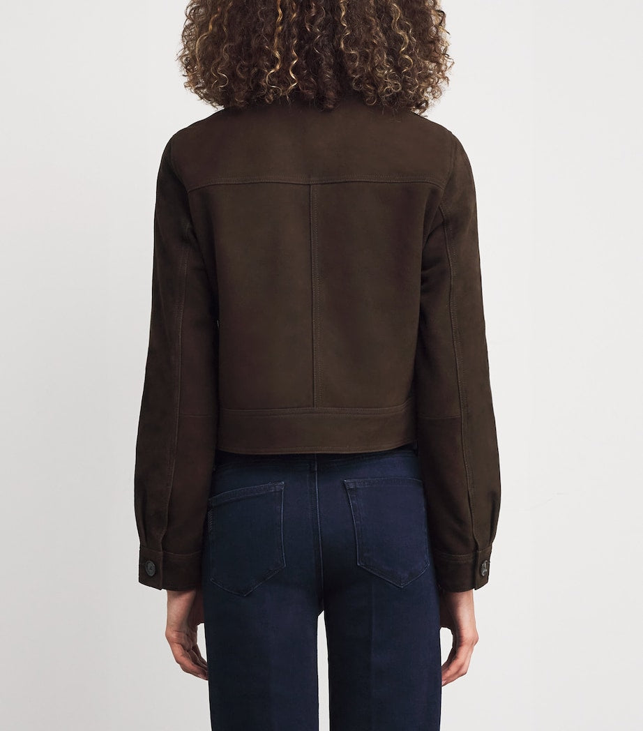 PAIGE Brown Suede Feyd Leather Jacket