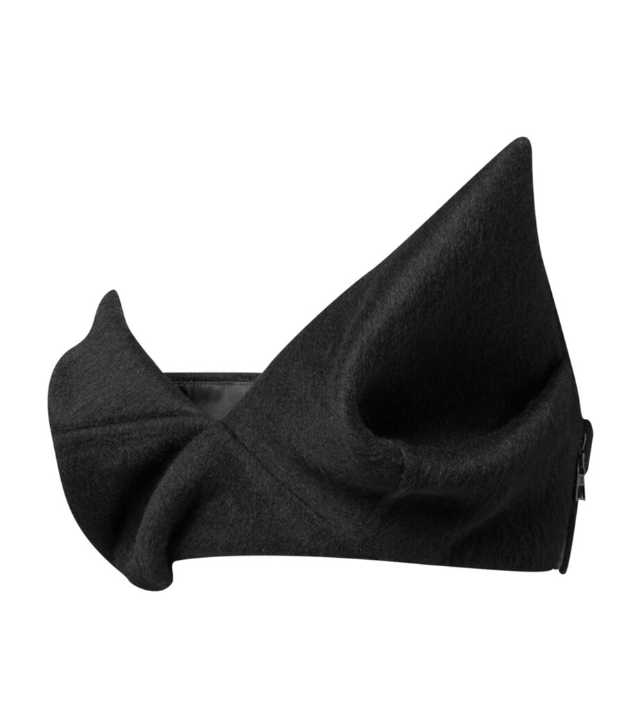 LOUIS VUITTON Black Wool-Mohair-Blend Bustier Top