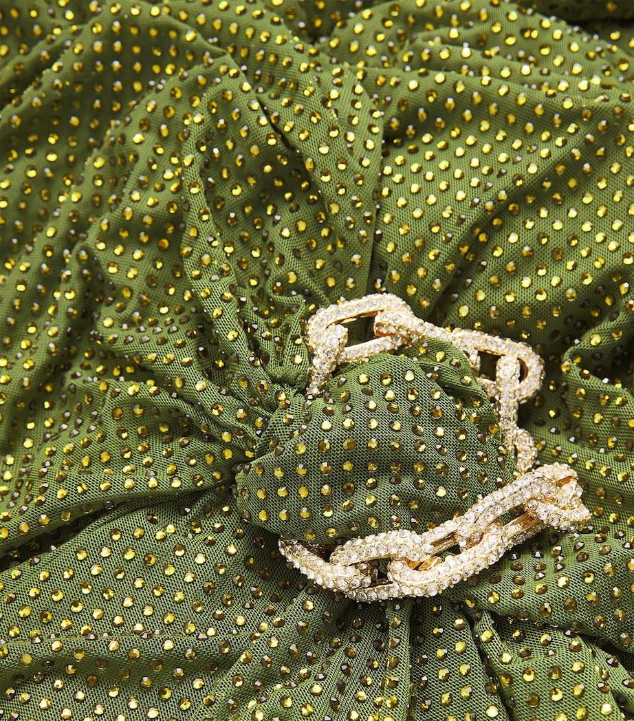 Self-Portrait Green Rhinestone-Embellished Maxi Dress