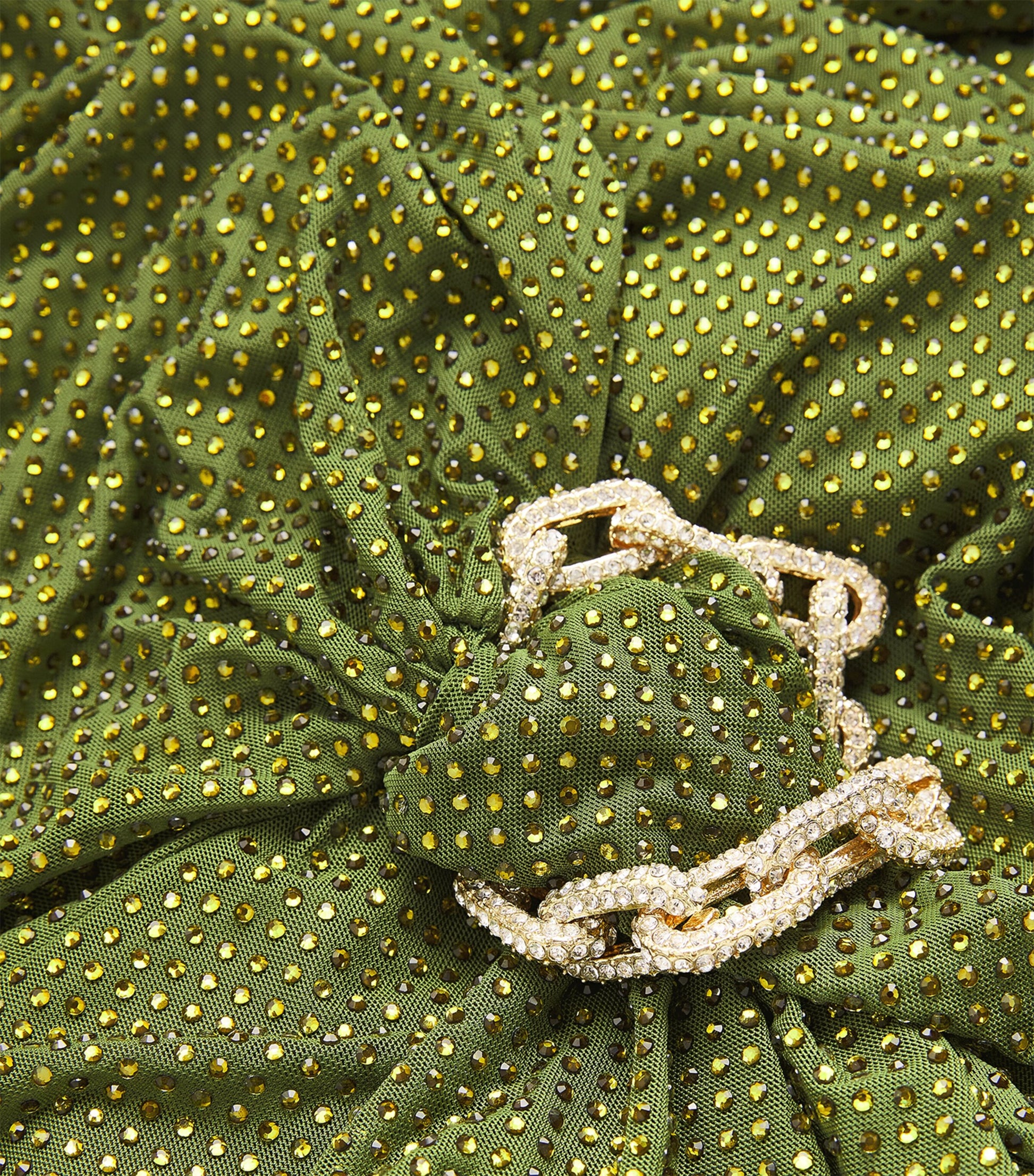 Self-Portrait Green Rhinestone-Embellished Maxi Dress