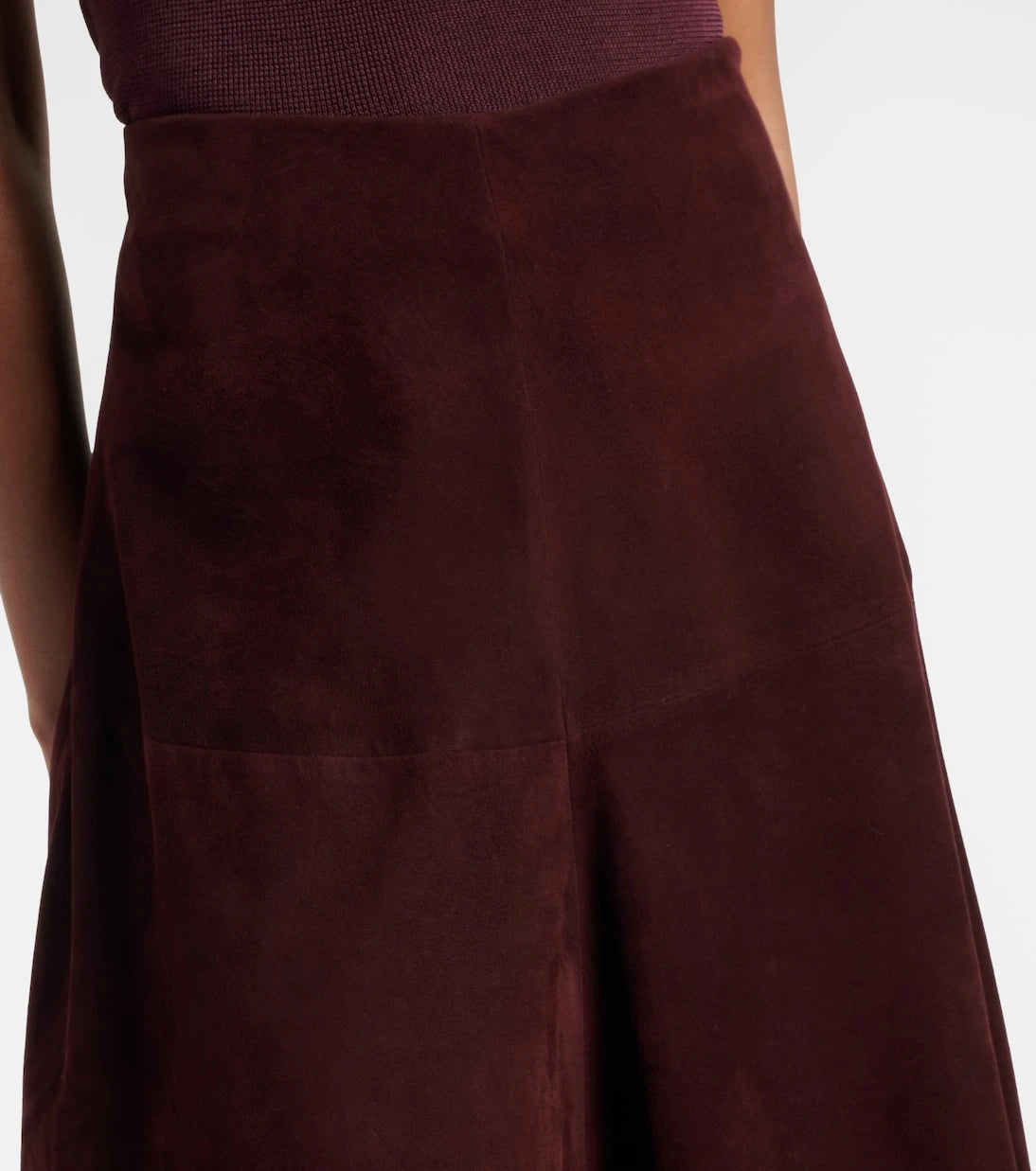 Nour Hammour - Opera leather midi skirt
