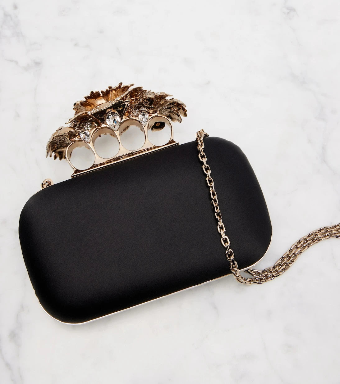 McQueen - Carnation Knuckle satin clutch