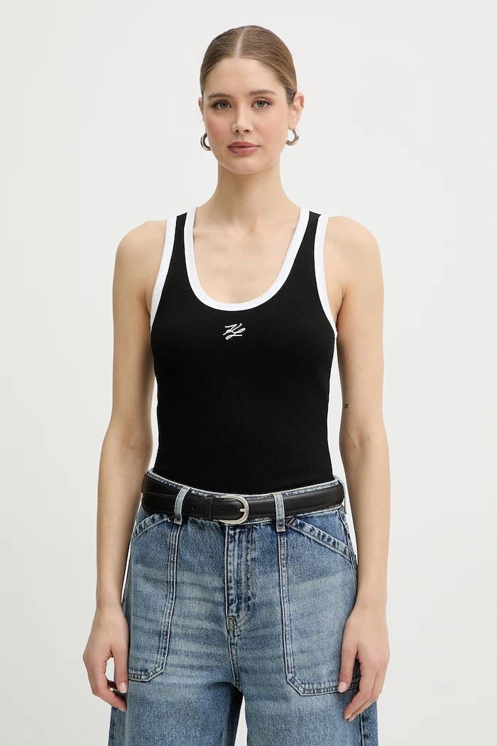 Karl Lagerfeld Kadın Pamuklu Elastan Top
