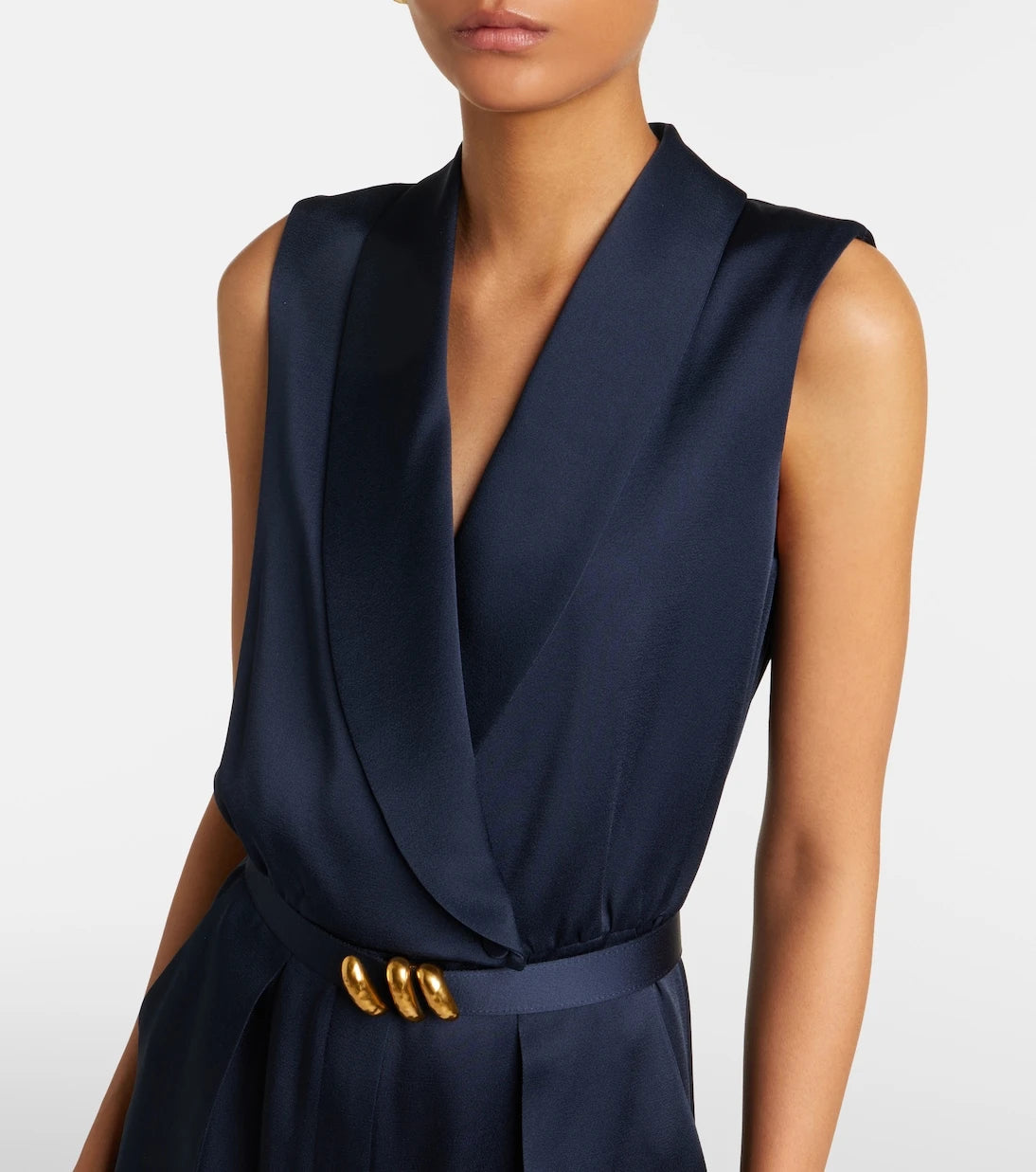 Max Mara - Elegante belted satin jumpsuit
