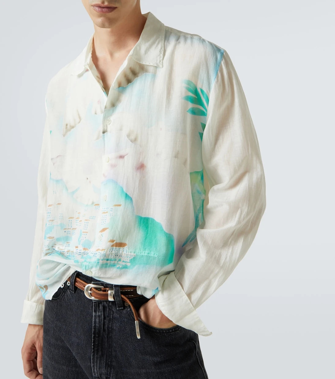 Our Legacy - Adorn printed cotton and silk shirt