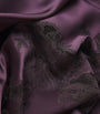 Carine Gilson Purple Silk Lace-Detail Short Robe
