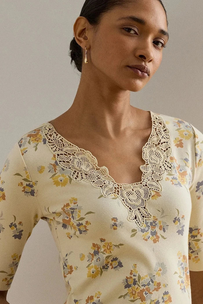 Lauren Ralph Lauren kadın pamuklu polo tişört