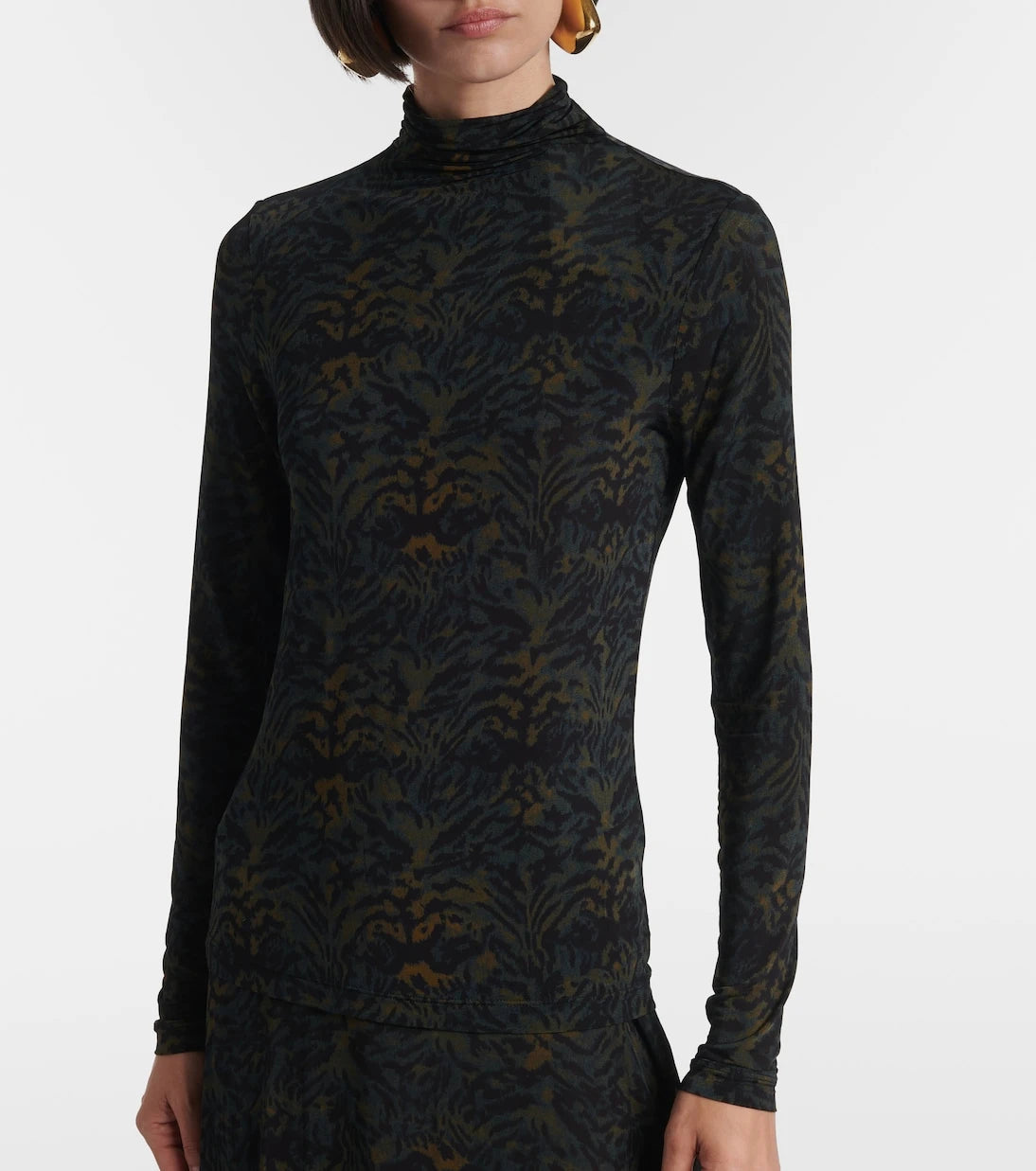 Ulla Johnson - Aurelia printed jersey turtleneck top