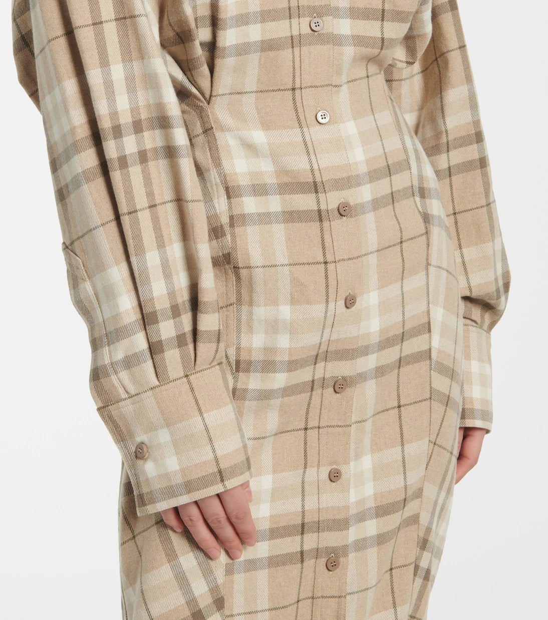 The Attico - Checked cotton-blend shirt dress