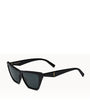 Black Rectangular Cat Eye Sunglasses