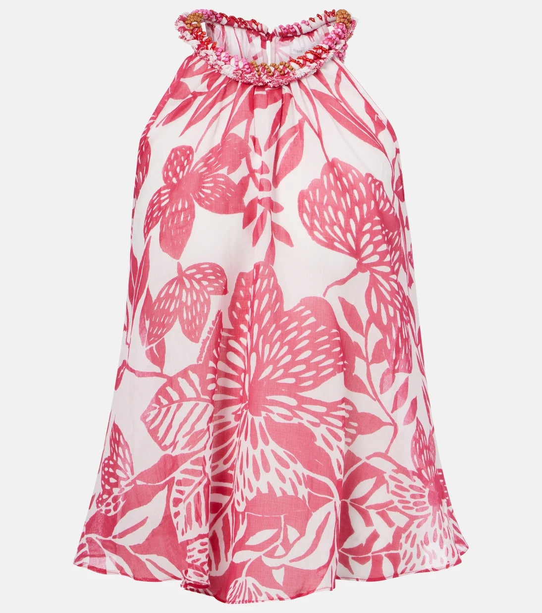Poupette St Barth - Cleo floral beaded cotton top