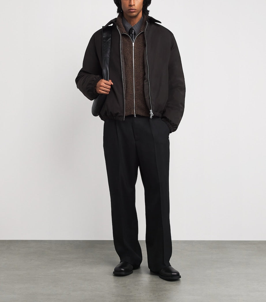 Brown Shrunken Fullzip Polo Jacket