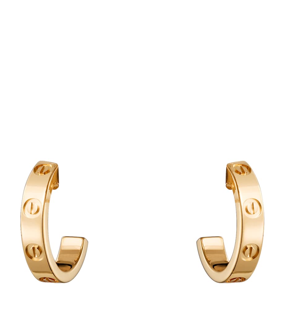 Yellow Gold LOVE Hoop Earrings