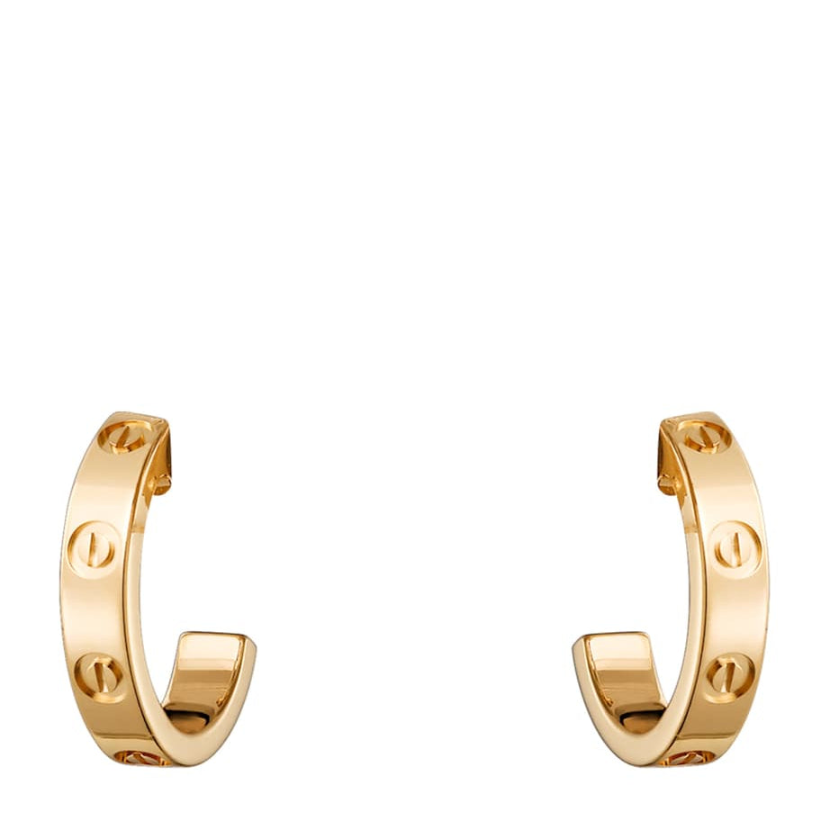 Yellow Gold LOVE Hoop Earrings