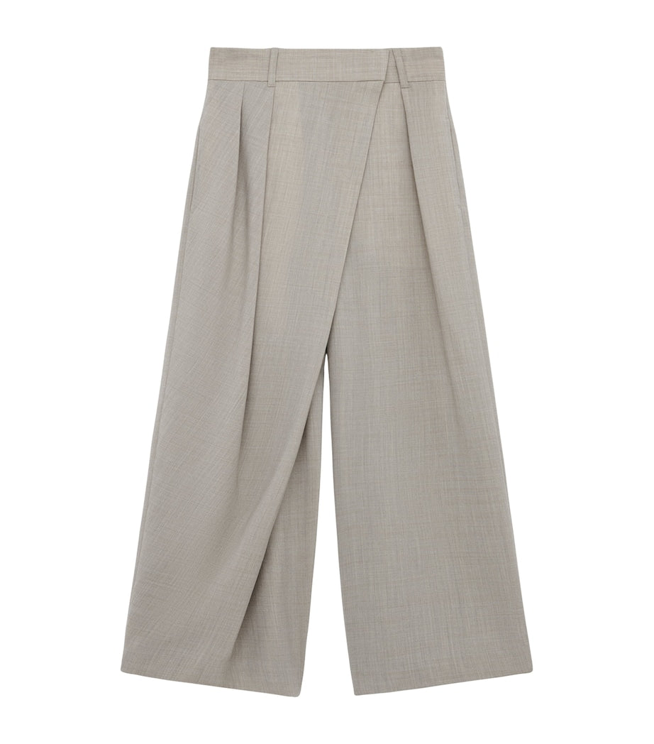 LOEWE Beige Wool Wrap Wide-Leg Trousers